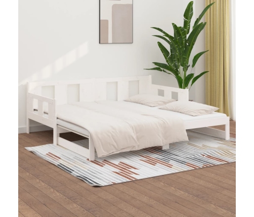 Sofá cama extraíble madera maciza de pino blanco 2x(90x200) cm