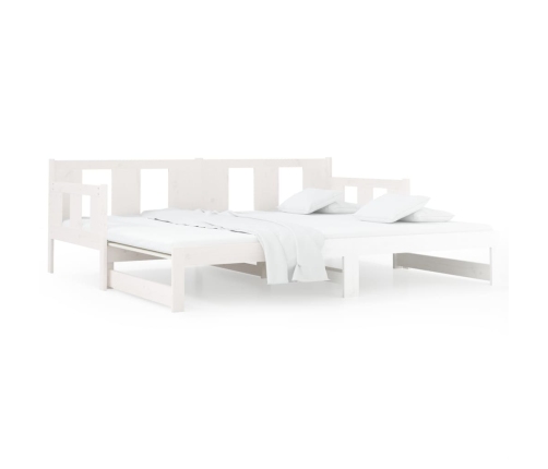 Sofá cama extraíble madera maciza de pino blanco 2x(90x200) cm