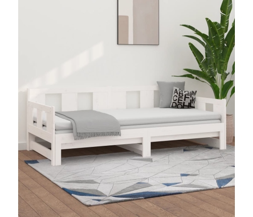 Sofá cama extraíble madera maciza de pino blanco 2x(90x200) cm