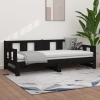 Sofá cama extraíble madera maciza de pino negro 2x(90x200) cm