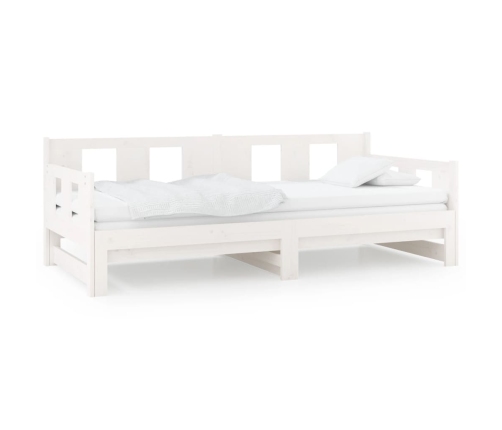 Sofá cama extraíble madera maciza de pino blanco 2x(80x200) cm