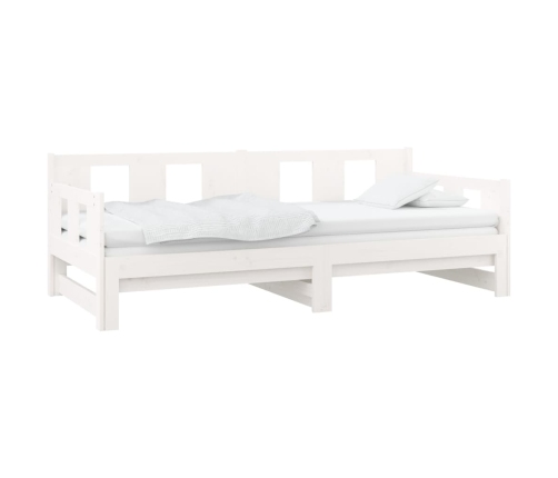 Sofá cama extraíble madera maciza de pino blanco 2x(80x200) cm