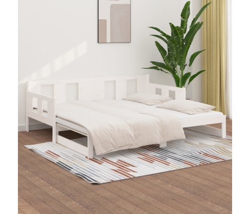 Sofá cama extraíble madera maciza de pino blanco 2x(80x200) cm