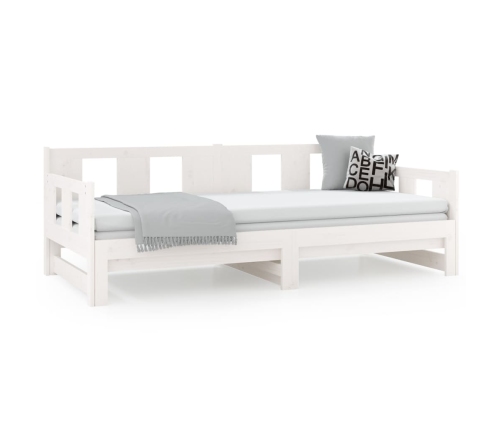 Sofá cama extraíble madera maciza de pino blanco 2x(80x200) cm