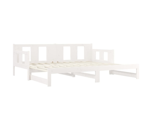 Sofá cama extraíble madera maciza de pino blanco 2x(80x200) cm