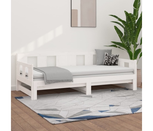 Sofá cama extraíble madera maciza de pino blanco 2x(80x200) cm