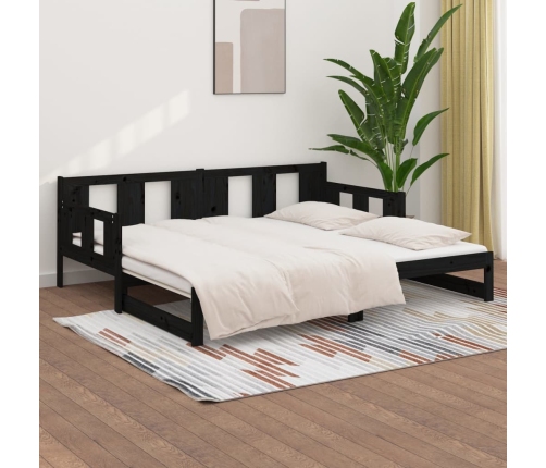 Sofá cama extraíble sin colchón negro 2x(80x200) cm