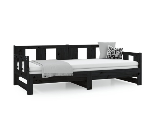 Sofá cama extraíble sin colchón negro 2x(80x200) cm
