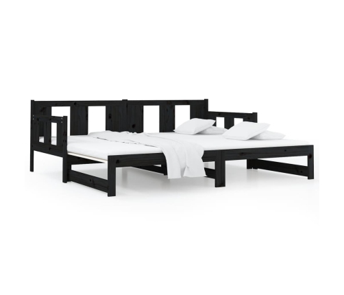 Sofá cama extraíble sin colchón negro 2x(80x200) cm