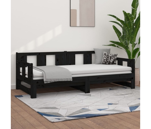 Sofá cama extraíble sin colchón negro 2x(80x200) cm