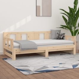 Sofá cama extraíble madera maciza de pino 2x(90x190) cm