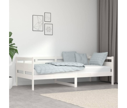 Sofá cama sin colchón madera maciza de pino blanco 90x200 cm