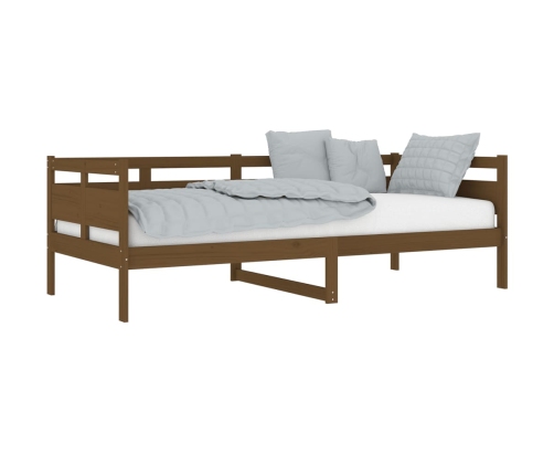 Sofá cama sin colchón madera maciza pino marrón miel 90x200 cm