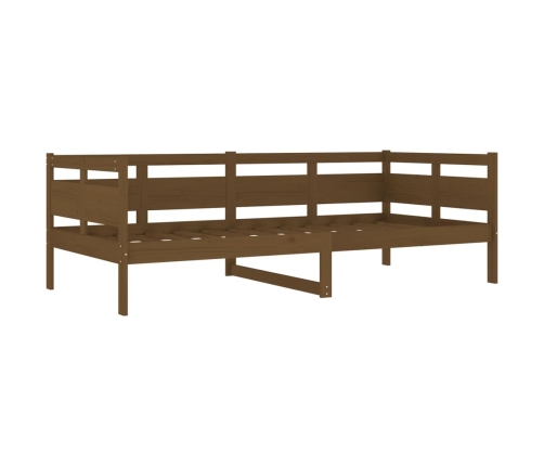 Sofá cama sin colchón madera maciza pino marrón miel 90x200 cm