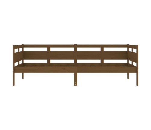 Sofá cama sin colchón madera maciza pino marrón miel 90x200 cm