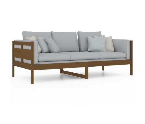 Sofá cama sin colchón madera maciza pino marrón miel 90x200 cm