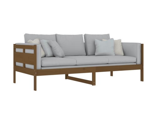 Sofá cama sin colchón madera maciza pino marrón miel 90x200 cm