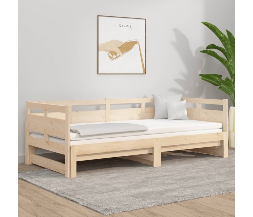 Sofá cama extraíble madera maciza de pino 2x(90x200) cm