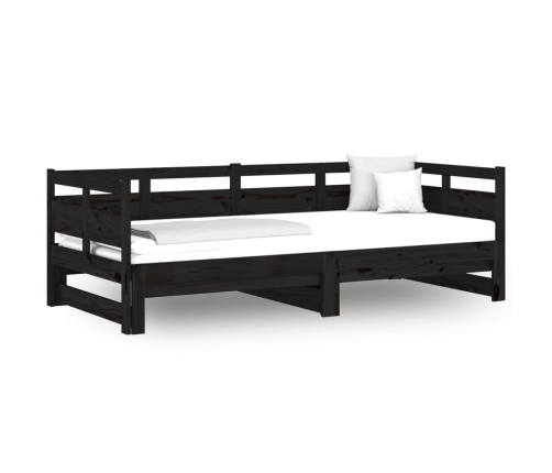 Sofá cama extraíble sin colchón negro 2x(80x200) cm