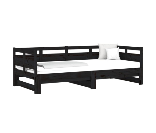 Sofá cama extraíble sin colchón negro 2x(80x200) cm