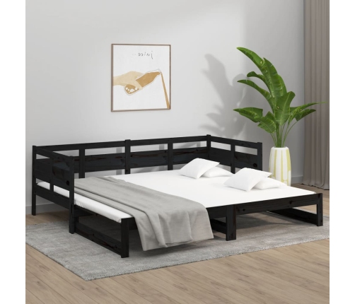 Sofá cama extraíble sin colchón negro 2x(80x200) cm