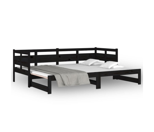 Sofá cama extraíble sin colchón negro 2x(80x200) cm