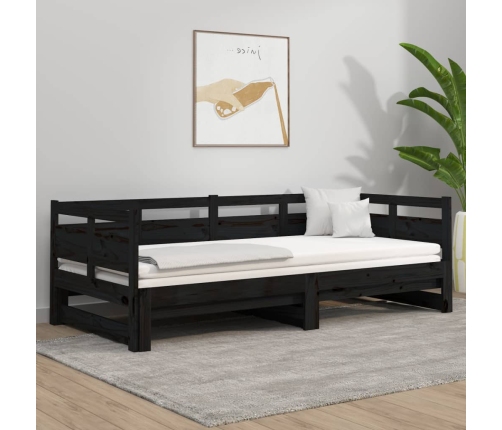 Sofá cama extraíble sin colchón negro 2x(80x200) cm