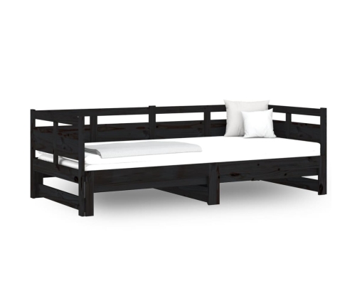 Sofá cama extraíble sin colchón negro 2x(90x190) cm