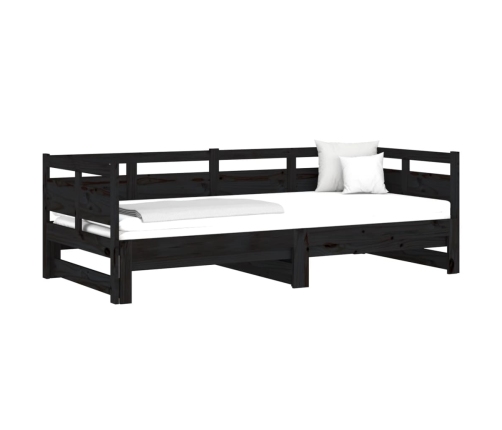 Sofá cama extraíble sin colchón negro 2x(90x190) cm