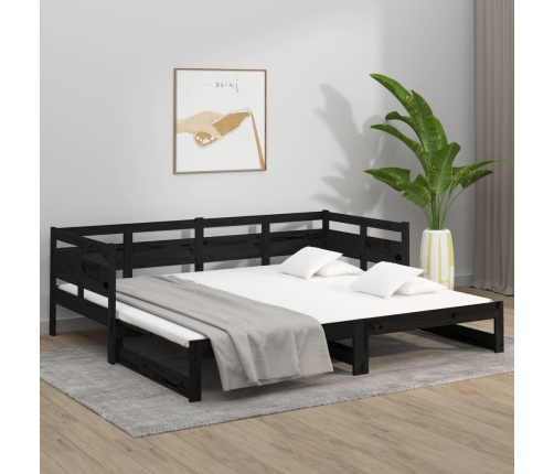 Sofá cama extraíble sin colchón negro 2x(90x190) cm