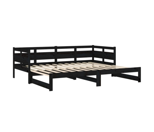 Sofá cama extraíble sin colchón negro 2x(90x190) cm