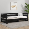 Sofá cama extraíble sin colchón negro 2x(90x190) cm