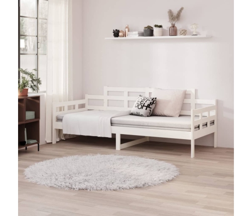 Sofá cama sin colchón madera maciza de pino blanco 90x200 cm