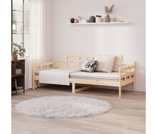 Sofá cama madera maciza de pino 80x200 cm