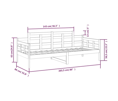 Sofá cama madera maciza de pino 80x200 cm