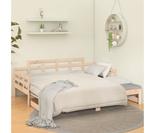 Sofá cama extraíble madera maciza de pino 2x(90x200) cm