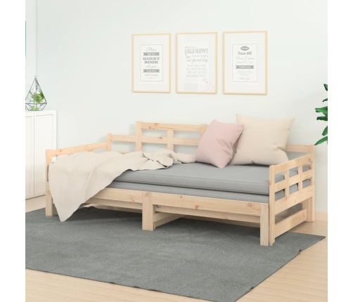 Sofá cama extraíble madera maciza de pino 2x(90x200) cm