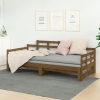 Sofá cama extraíble madera maciza pino marrón miel 2x(90x200)cm