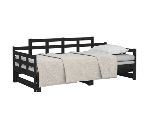 Sofá cama extraíble sin colchón negro 2x(90x200) cm