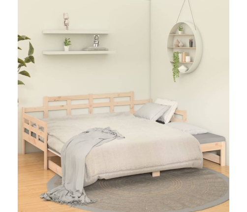 Sofá cama extraíble madera maciza de pino 2x(80x200) cm