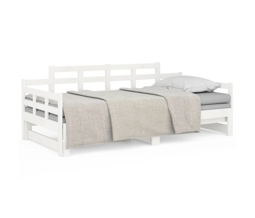 Sofá cama extraíble madera maciza de pino blanco 2x(80x200) cm