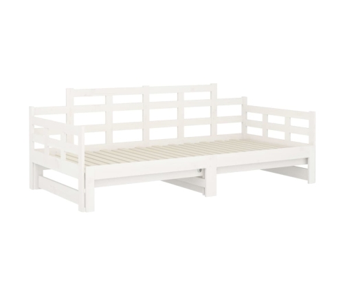 Sofá cama extraíble madera maciza de pino blanco 2x(80x200) cm