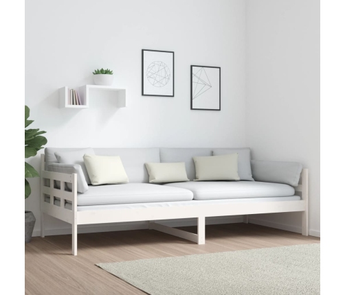 Sofá cama sin colchón madera maciza de pino blanco 90x200 cm