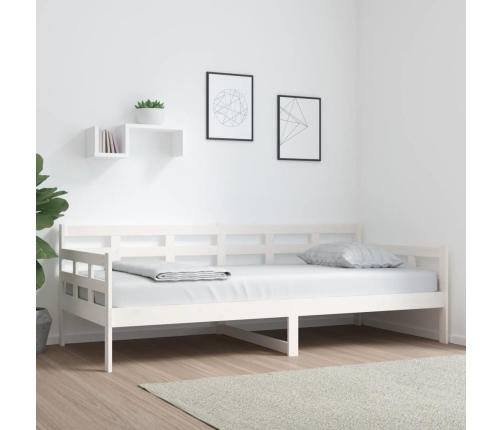 Sofá cama sin colchón madera maciza de pino blanco 90x200 cm