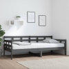 Sofá cama sin colchón madera maciza de pino gris 90x200 cm