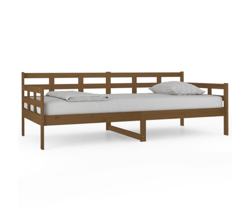 Sofá cama sin colchón madera maciza pino marrón miel 90x200 cm