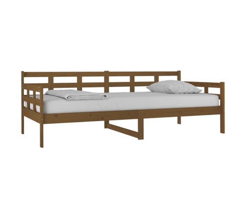 Sofá cama sin colchón madera maciza pino marrón miel 90x200 cm