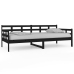 Sofá cama sin colchón madera maciza de pino negro 90x200 cm