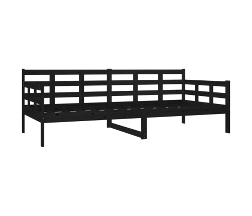 Sofá cama sin colchón madera maciza de pino negro 90x200 cm