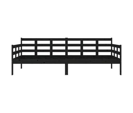 Sofá cama sin colchón madera maciza de pino negro 90x200 cm